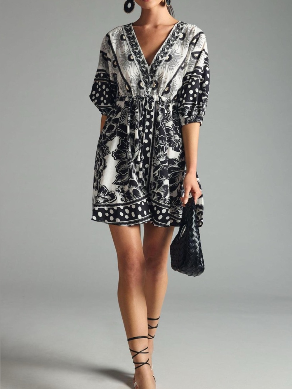 NWT Farm Rio by Anthropologie Puff Sleeve Mini Dress - Picture 3 of 12